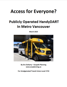 Cover image of report showing yellow HandyDART vehicle.